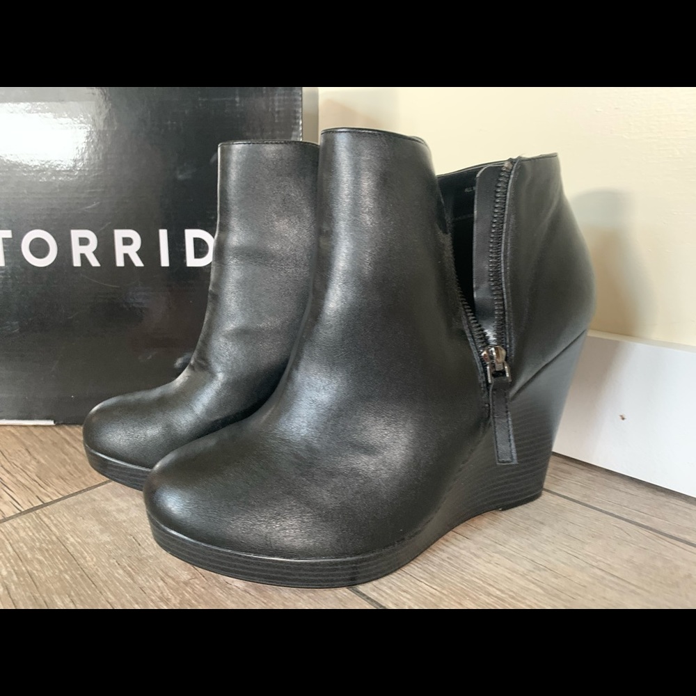 Torrid Size 11WW Black Wedge Bootie. NWOT.